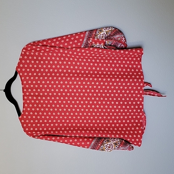 West key Talina Tie Front Boho Colorful Blouse Medium - Picture 9 of 10